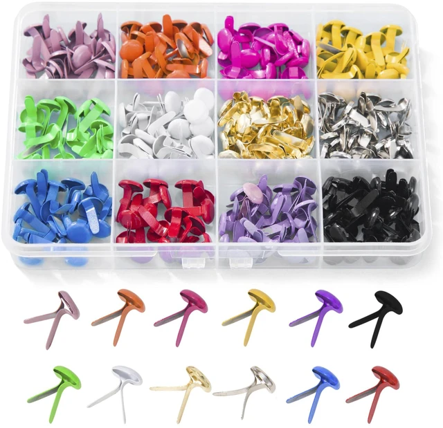 Main image of 180pcs 12 Colors Metal Mini Brads Split Pins for Paper Crafts DIY Scrapbooking Projects
