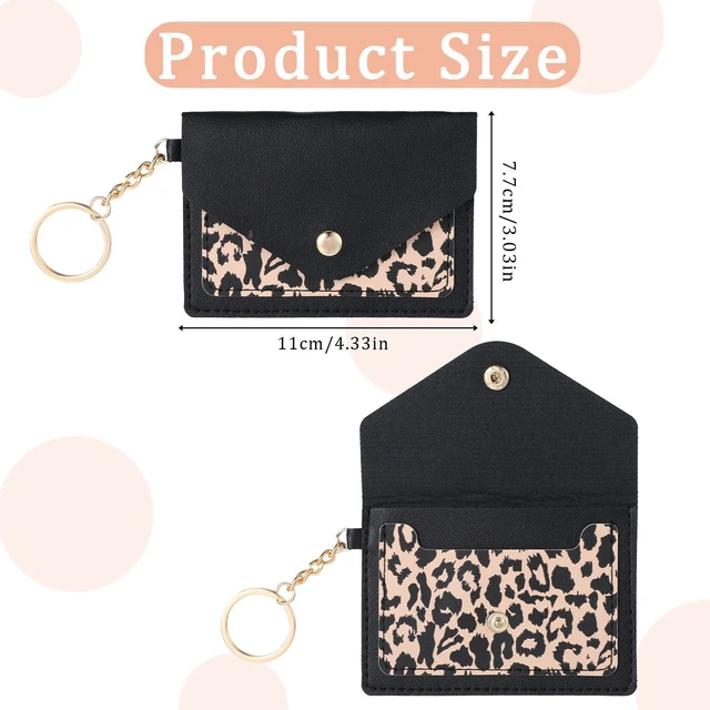 Alt view image 4 of 7 - 1 Pack PU Leather Birth Control Pill Case Sleeve Wallet, 4.3 x 3 Inch, with Key Ring, Black