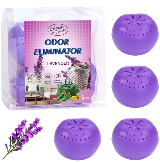 Main image of 4 Pack Baking Soda Deodorizer Balls, Lavender Scent Shoe Deodorizer