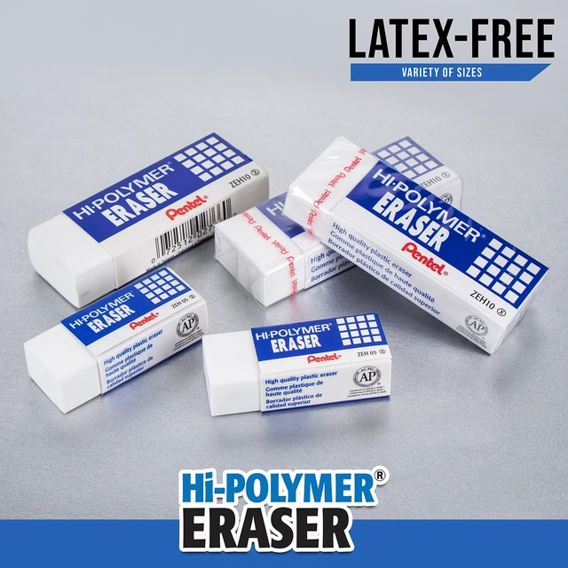 Alt view image 2 of 6 - Pentel Hi-Polymer Block Eraser, Small White, Pack of 4 (ZEH05BP4)
