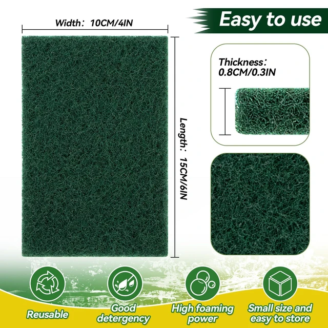 Alt view image 5 of 7 - Maqihan Heavy Duty 10PCS Green Scrubbing Pads