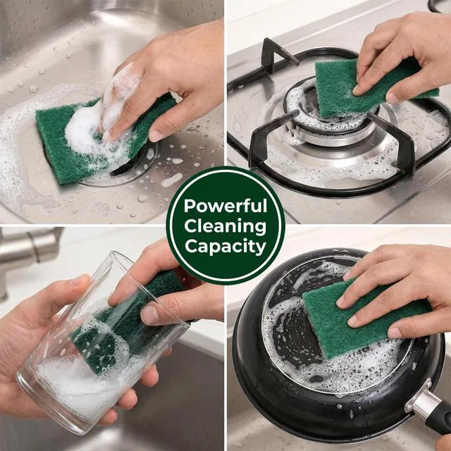 Alt view image 4 of 7 - Maqihan Heavy Duty 10PCS Green Scrubbing Pads