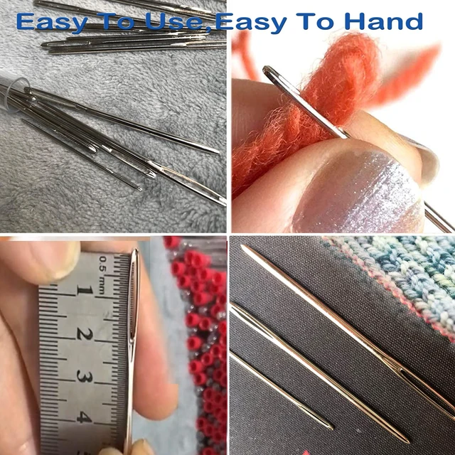 Alt view image 6 of 6 - ORRDICE Large-Eye Blunt Needles 9-Piece Set, Stainless Steel Yarn Knitting Sewing Crafting Needles for Crochet Projects