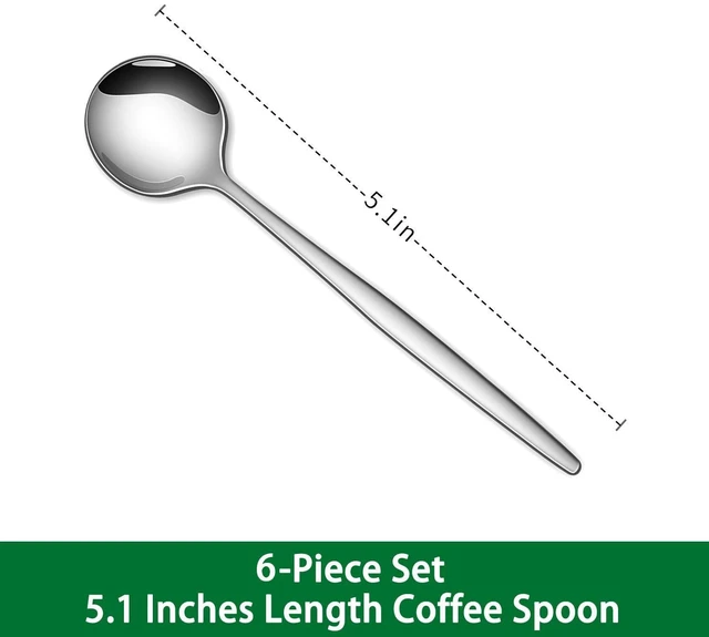 Alt view image 2 of 7 - 1 Inches Stainless Steel Coffee & Tea Spoon, 6-Piece Cute Mini Dessert Spoons, Small Espresso Spoons