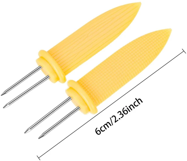 Alt view image 4 of 6 - 10PCS Stainless Steel Corn Holders, Corn on the Cob Skewers, Twin Prong Forks for BBQ Kitchen Tool