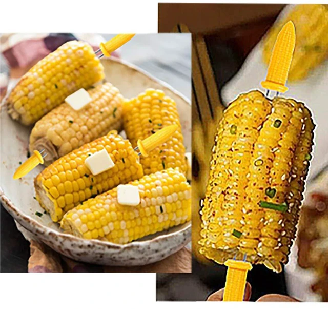 Alt view image 6 of 6 - 10PCS Stainless Steel Corn Holders, Corn on the Cob Skewers, Twin Prong Forks for BBQ Kitchen Tool