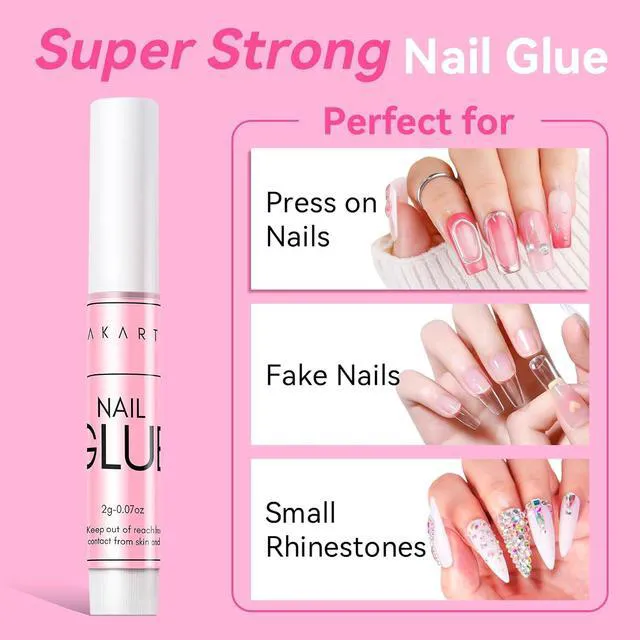 Alt view image 3 of 6 - Makartt Nail Glue 5 x 2g Precision Tubes Air Dry for Press-Ons & Tips
