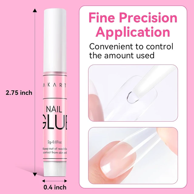 Alt view image 5 of 6 - Makartt Nail Glue 5 x 2g Precision Tubes Air Dry for Press-Ons & Tips