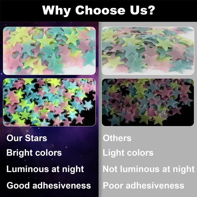 Alt view image 3 of 6 - MAQIHAN 200 Glow in the Dark Stars for Ceiling - Moon Sticker