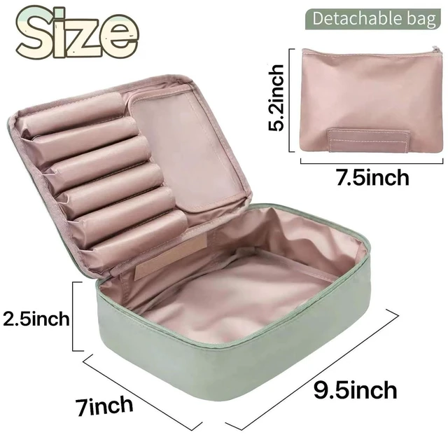Alt view image 6 of 7 - Queboom Travel Makeup Cosmetic Toiletry Bag for Women and Men, Green