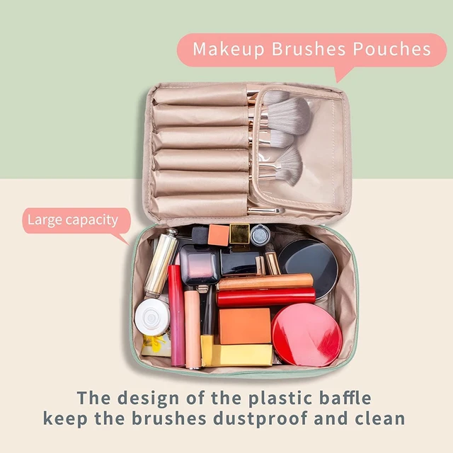 Alt view image 4 of 7 - Queboom Travel Makeup Cosmetic Toiletry Bag for Women and Men, Green