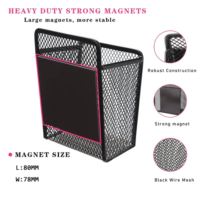 Alt view image 4 of 6 - Extra Strong Magnets Magnetic Mesh Pencil & Marker Holder