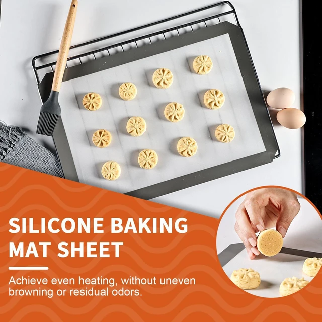 Alt view image 5 of 6 - KitchenRaku Silicone Baking Mat & Toaster Pad, 16.5"x11.6", Non-Stick, Reusable, BPA Free, Set of 2, for Cookies, Macarons, Bread & Pastry