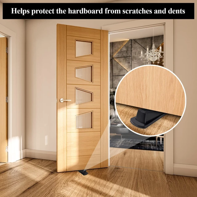 Alt view image 6 of 6 - 4 Pack Sturdy Stackable Rubber Door Stopper Wedges for Bottom of Door