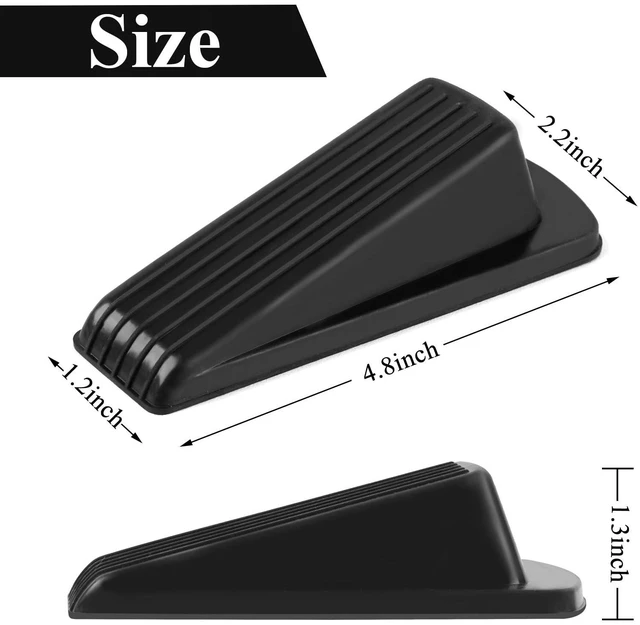 Alt view image 5 of 6 - 4 Pack Sturdy Stackable Rubber Door Stopper Wedges for Bottom of Door