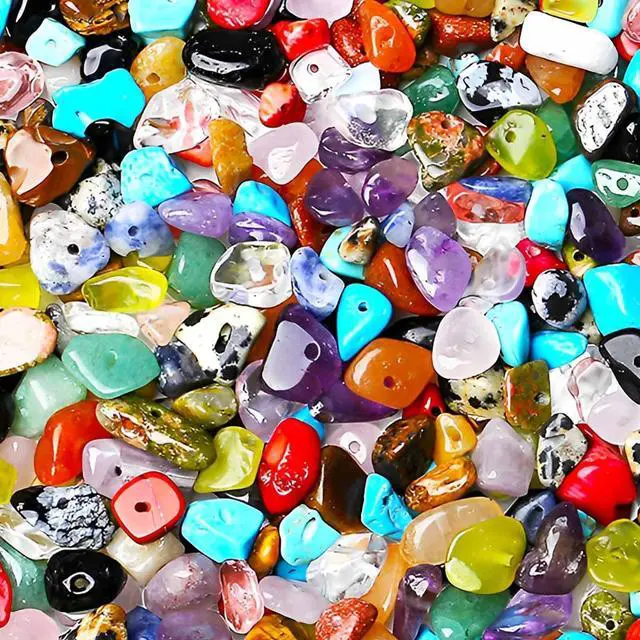 Main image of 200pcs Natural Chip Stone Beads Gemstone Healing Crystal Loose Rocks
