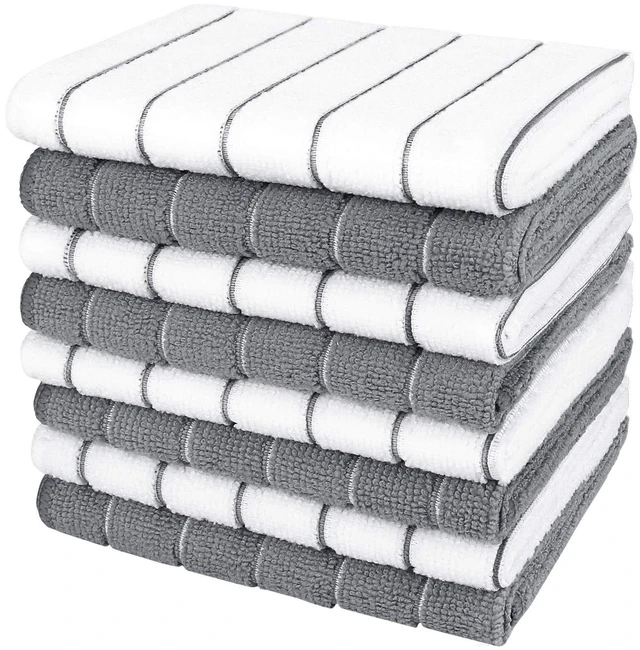 Main image of AIDEA Kitchen Towels 8-Pack, Absorbent Dish Cloth 12"x12", Multi-Purpose Soft Cloths for Cleaning and Drying