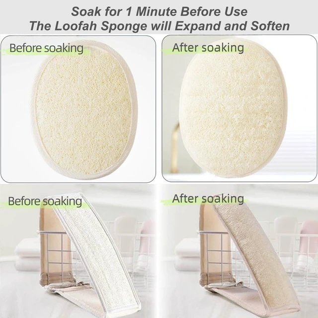Alt view image 3 of 7 - Natural Loofah Exfoliating Body Scrubber, 2-Piece Bath Set