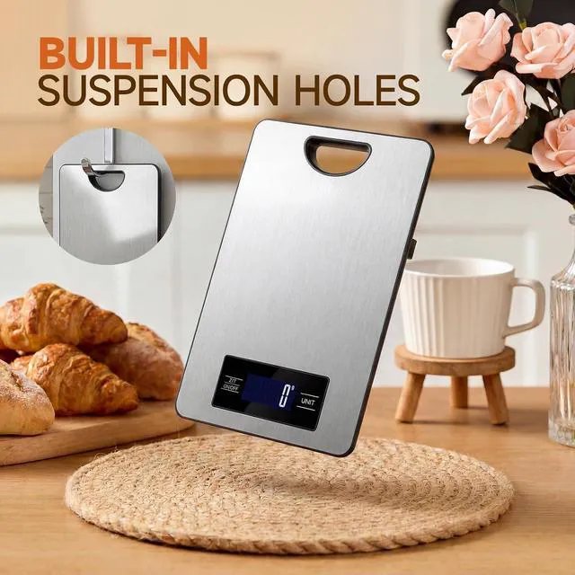 Alt view image 3 of 6 - 11lb Digital Kitchen Scale with Hanging Loop, Food Scale
