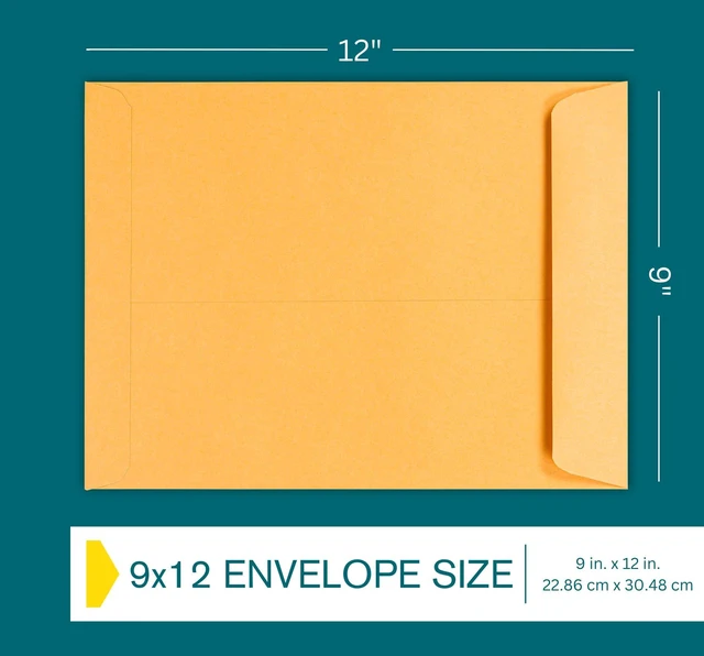 Alt view image 3 of 6 - 9x12 Open End Brown Kraft Self Sealing Envelopes, 15 Pack, 28lb Heavyweight Paper, Peel and Seal Closure for Catalogs, Presentations, Oversized Documents