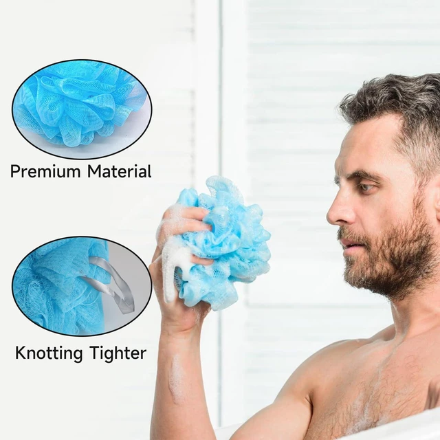 Alt view image 4 of 7 - Luffa Loofah Exfoliating Mesh Pouf Balls 50g for Shower Bath - 4 Colors