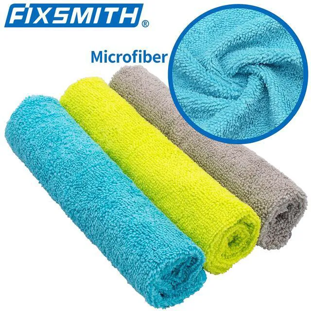 Alt view image 6 of 6 - FIXSMITH Microfiber Cleaning Cloth 12x16in (Pack of 8) - Highly Absorbent, Lint-Free, Streak-Free, Multi-Purpose for Car, Kitchen, Home