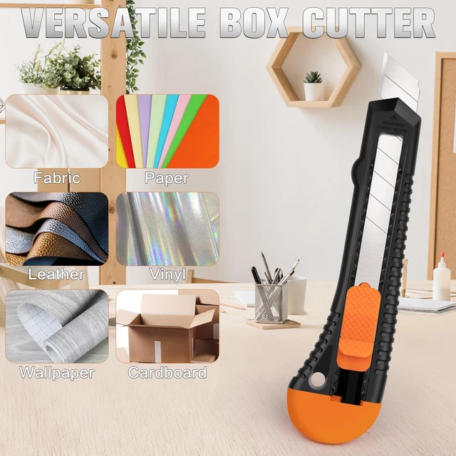 Alt view image 6 of 6 - 4 Pack Retractable Box Cutter, 18mm Utility Knife, Razor Knife