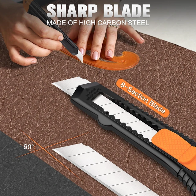 Alt view image 4 of 6 - 4 Pack Retractable Box Cutter, 18mm Utility Knife, Razor Knife