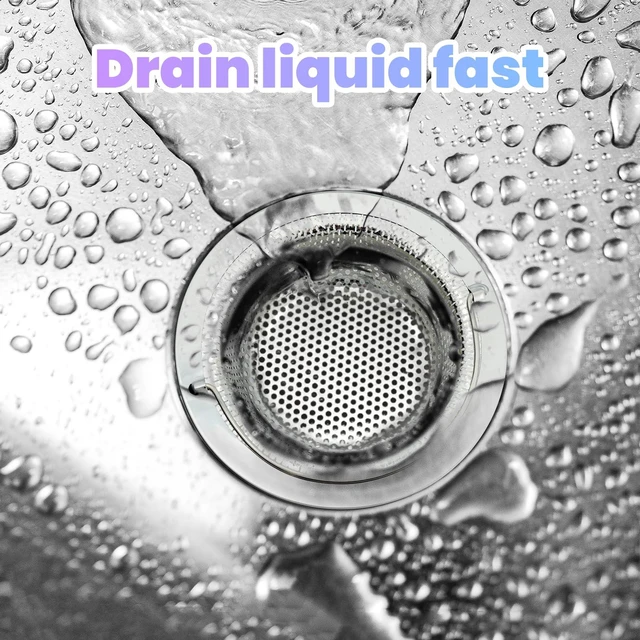 Alt view image 6 of 7 - 2 Pack Stainless Steel Kitchen Sink Drain Strainer Basket with Handle, 4.5Inch Outer Diameter, Rust Free Food Catcher