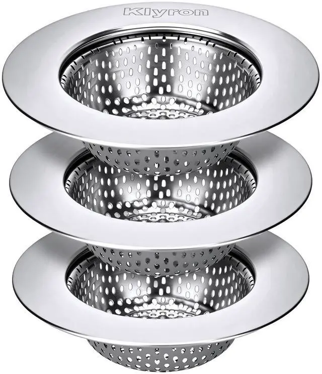 Main image of 3-Pack Stainless Steel Kitchen Sink Strainer 2026 Deep Basket Drain Filter, Rust-Proof Food Catcher, Smooth Edge, Fits 3.5" Utility Sinks & Basins, Anti-Clog, Dishwasher