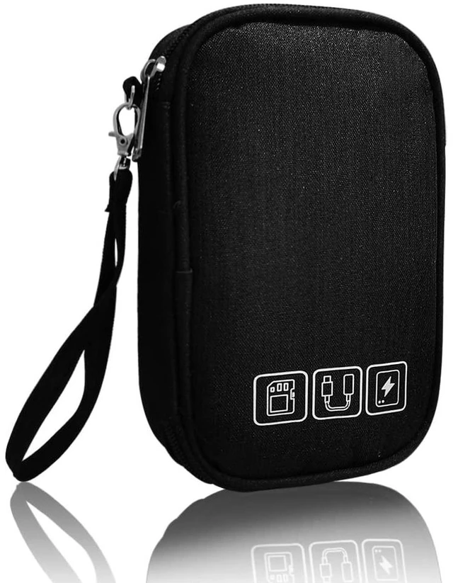 Main image of Electronic Organizer Bag Travel Cord Case Pouch Portable Carrying Case for Charger Hard Drive Earphone USB SD Card (Black)
