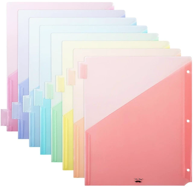 Main image of Mr. Pen Binder Dividers with Pockets and Tabs, 8 Pack