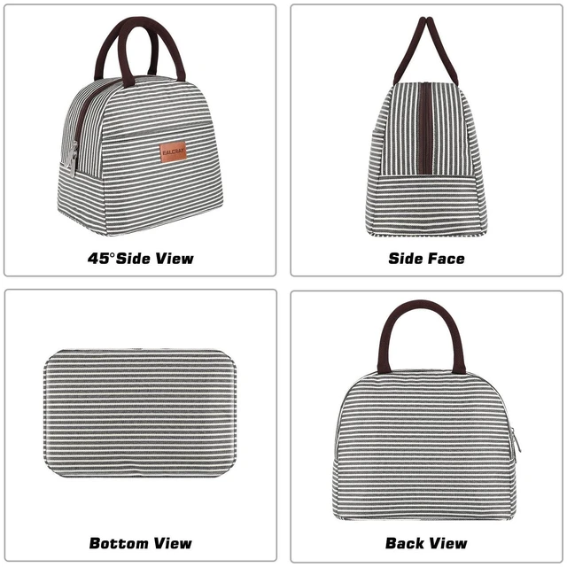 Alt view image 2 of 6 - BALORAY Lunch Bag, Black White Stripes, M