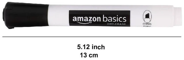 Alt view image 2 of 6 - Amazon Basics Lowe-Odor Dry Erase Whiteboard Markers, Chisel Tip, Quick-Dry, Black, 12-Pack