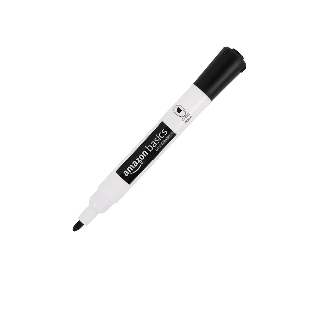 Alt view image 6 of 6 - Amazon Basics Lowe-Odor Dry Erase Whiteboard Markers, Chisel Tip, Quick-Dry, Black, 12-Pack