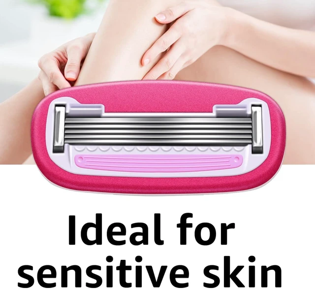 Alt view image 6 of 7 - Amazon Basics Women's 5-Blade Razor, Smooth, Close Shave, Fits Amazon Basics Handle and Venus Handles, Includes 1 Handle, 2 Cartridges, 1 Shower Hanger