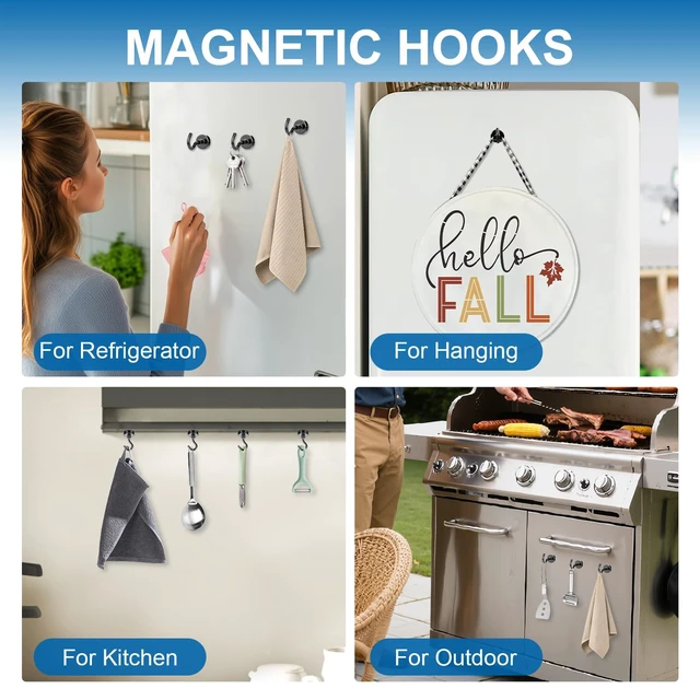 Alt view image 2 of 6 - LOVIMAG Magnetic Hooks 30LBS 12 Pack for Cruise Essentials 2026 Cabins Door