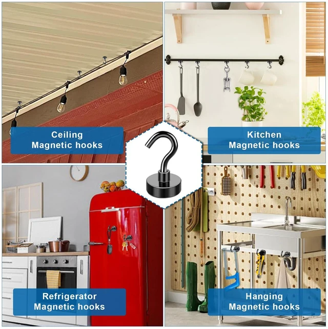 Alt view image 3 of 6 - LOVIMAG Magnetic Hooks 30LBS 12 Pack for Cruise Essentials 2026 Cabins Door