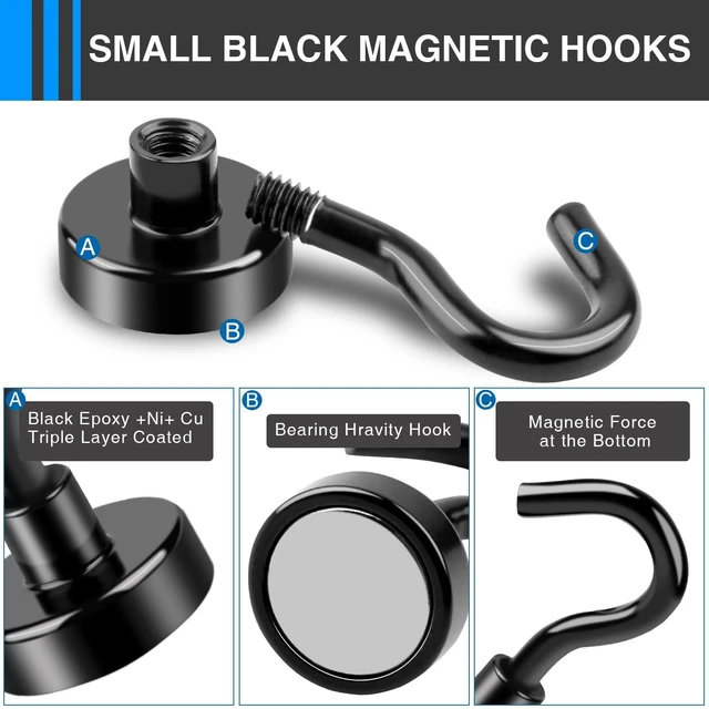 Alt view image 4 of 6 - LOVIMAG Magnetic Hooks 30LBS 12 Pack for Cruise Essentials 2026 Cabins Door