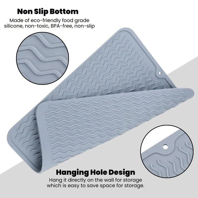 Alt view image 5 of 7 - Silicone Dish Drying Mat, Heat Resistant & Non-Slip for Kitchen Counter