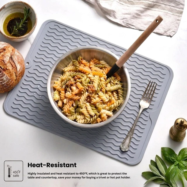 Alt view image 7 of 7 - Silicone Dish Drying Mat, Heat Resistant & Non-Slip for Kitchen Counter