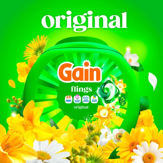 Alt view image 3 of 6 - Gain Flings Laundry Detergent Pacs, 4-in-1 Oxi Boost & Febreze, Original Scent, 60 Count