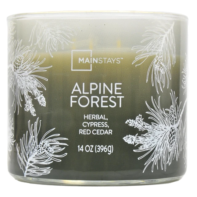 Alt view image 6 of 6 - Mainstays Alpine Forest 3-Wick Ombre Wrapped Scented Jar Candle, 14 oz
