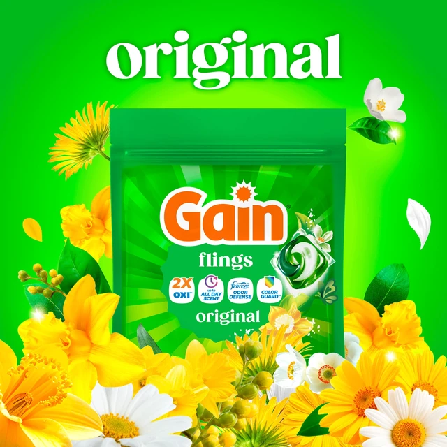 Alt view image 6 of 6 - Gain Flings 4-in-1 Oxi Boost and Febreze Laundry Detergent Pacs, Original Scent, 31 Count