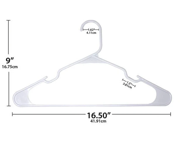 Alt view image 2 of 6 - Mainstays Plastic Clothes Hangers, White, 50 Count