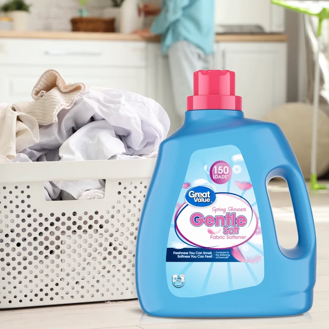Alt view image 3 of 6 - Great Value Gentle Soft Fabric Softener Spring Showers, 111 fl oz, 150 Loads