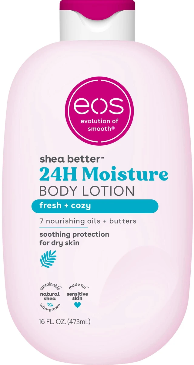 Main image of Eos Fresh & Cozy 24 Hour Moisturizing Body Lotion for Dry Skin with Shea Butter & Vitamin E, 16oz
