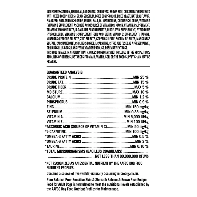Alt view image 2 of 6 - Pure Balance Pro+ Sensitive Skin & Stomach Salmon & Rice Recipe Dog Food, 8lb Bag