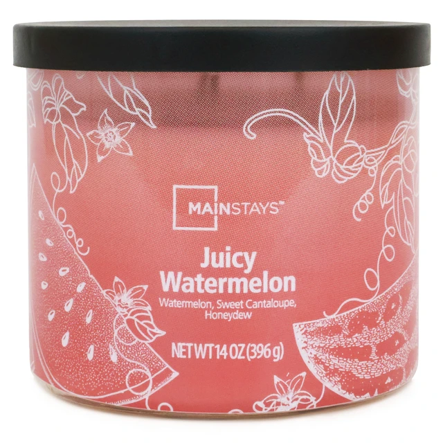Alt view image 3 of 6 - Mainstays 3-Wick Ombre Wrap Juicy Watermelon Candle 14oz