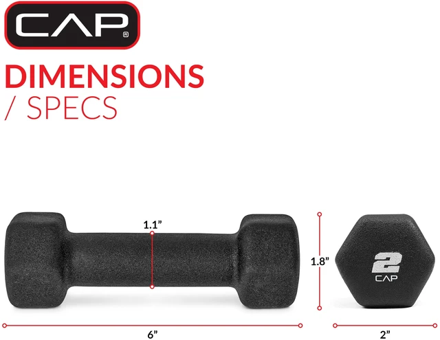 Alt view image 3 of 7 - CAP 2lb Neoprene Dumbbell, Black, Single